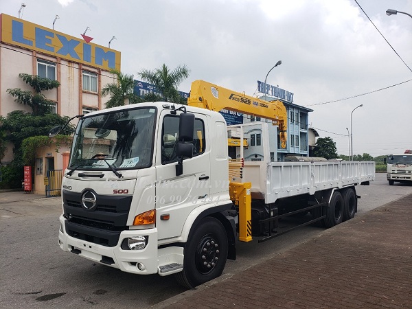 Xe hino 24 tấn lắp cẩu 5 tấn 5 khúc thùng 8,4m